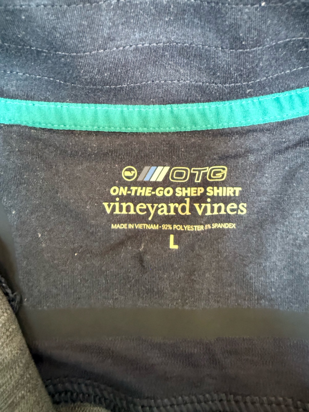 Vineyard Vines Heather Gray Tee with Teal Trim